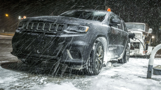 Towing An Old Jeep Through An Ice Storm With A 707 HP Jeep Grand Cherokee Trackhawk Was Truly Terrifying<em></em><em></em><em></em>